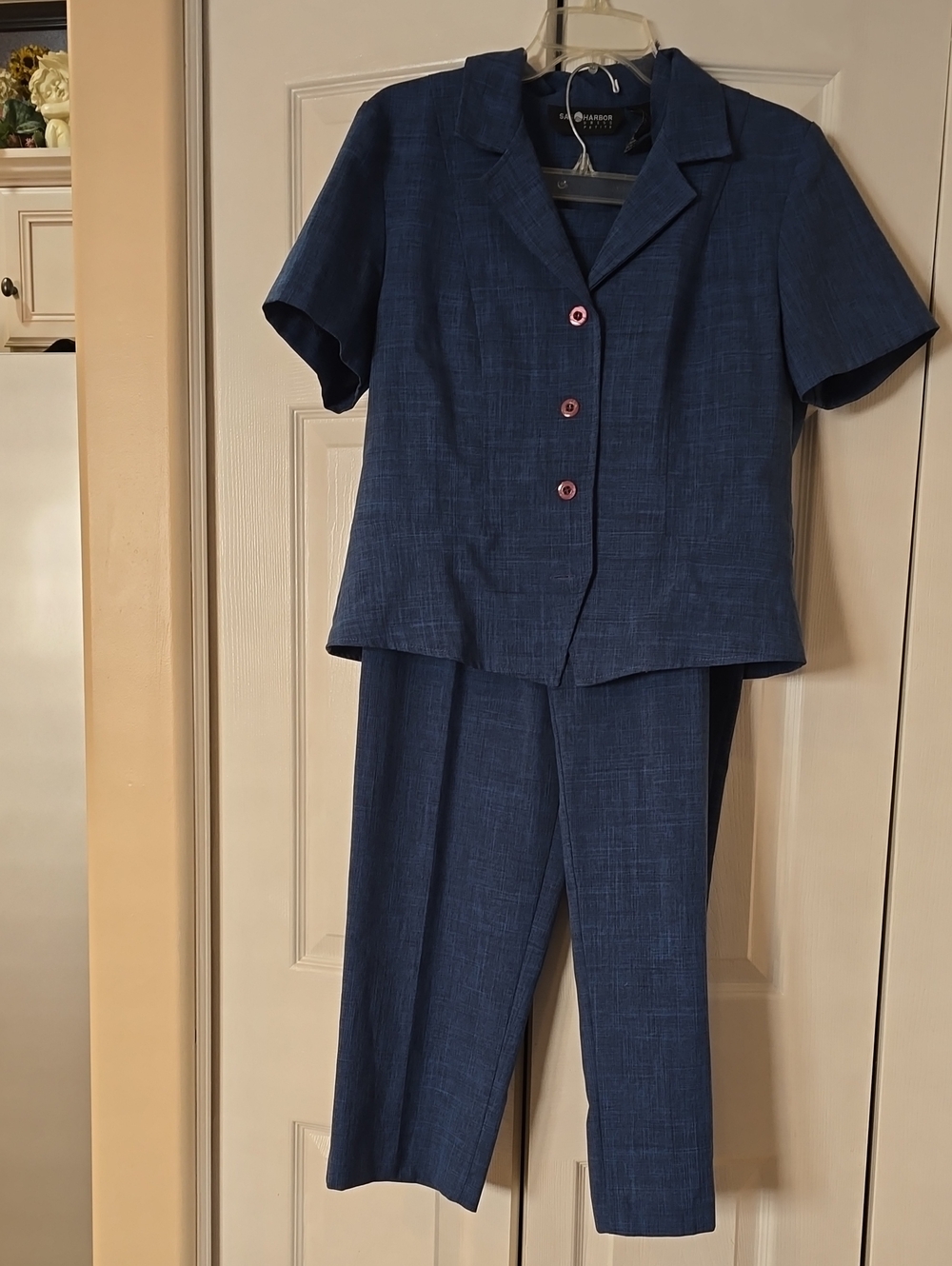 Sag Harbor Navy Short-Sleeve Pant Set Size 12P